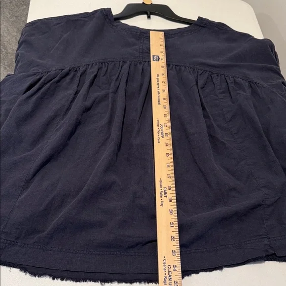 We The Free Navy Oversized Small Babydoll Flowy Relaxed Fit Pockets Linen Blend - Picture 7 of 15